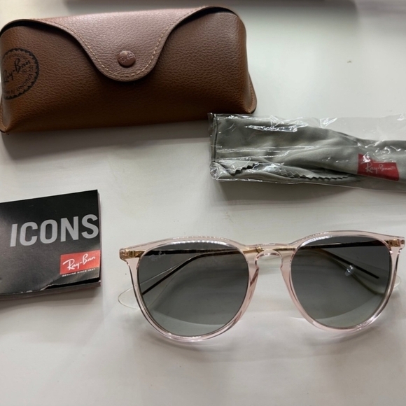 Ray-Ban Erika 6742/11 Transparent Pink Sunglasses with Brown Case RB4171 New - Picture 1 of 6